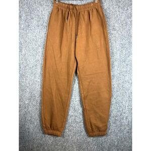 Automet Mens Brown Fleece Jogger Pants Size M Elastic Waist Drawstring Pockets